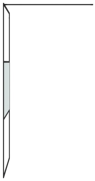 Sprchová zástěna walk-in černá 90x195 cm napůl mléčné ESG sklo 152106