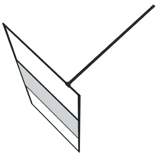 Sprchová zástěna walk-in černá 90x195 cm napůl mléčné ESG sklo 152106