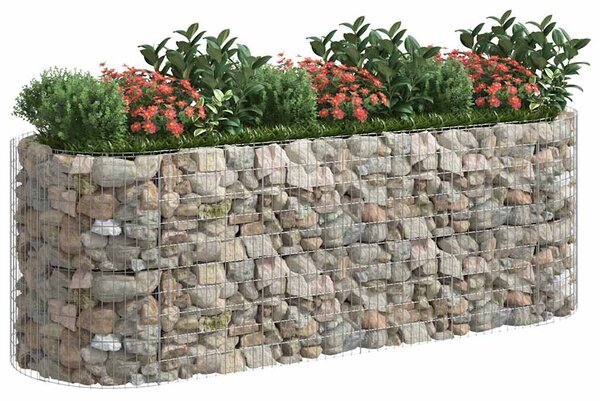 Gabionový vyvýšený záhon pozinkované železo 300 x 100 x 100 cm 152046