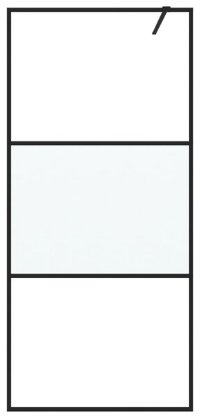 Sprchová zástěna walk-in černá 90x195 cm napůl mléčné ESG sklo 152106
