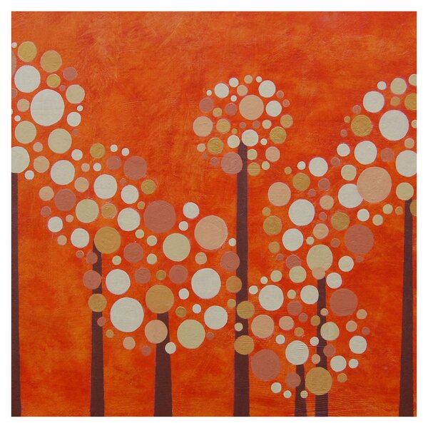 Obraz - Oranžový les (30x30 cm)