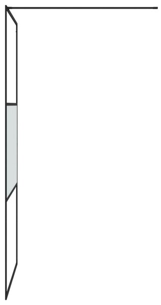 Sprchová zástěna walk-in černá 100x195 cm napůl mléčné ESG sklo 152107
