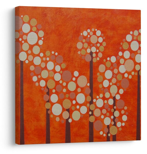 Obraz - Oranžový les (30x30 cm)