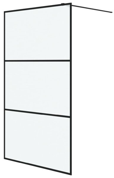 Sprchová zástěna walk-in černá 115 x 195 cm mléčné ESG sklo 152113