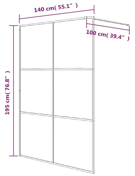 Sprchová zástěna walk-in bílá 140 x 195 cm čiré ESG sklo 152124