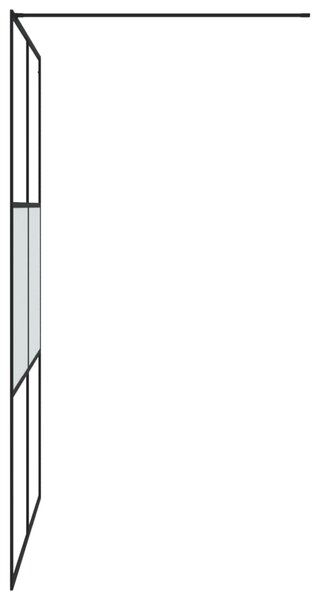 Sprchová zástěna walk-in černá 140x195 cm napůl mléčné ESG sklo 152109
