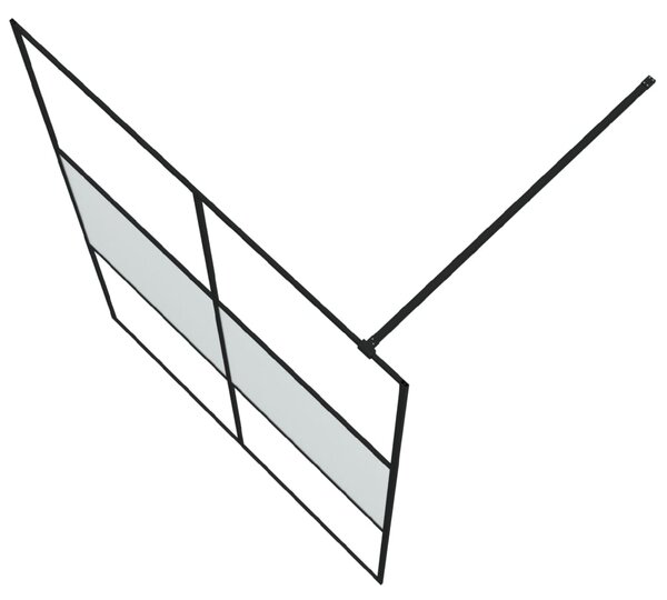 Sprchová zástěna walk-in černá 140x195 cm napůl mléčné ESG sklo 152109