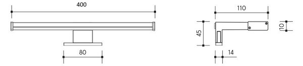 PN12300006 ARVEN koupelnové svít. LED 8W, 720lm, 4000K, IP44, 40cm, černá