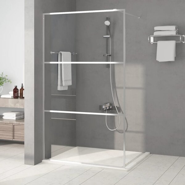 Sprchová zástěna walk-in stříbrná 115 x 195 cm čiré ESG sklo 152118