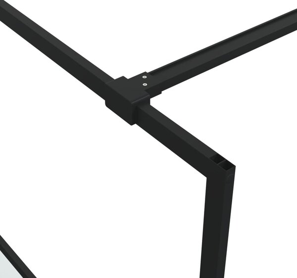 Sprchová zástěna walk-in černá 80x195 cm napůl mléčné ESG sklo 152125