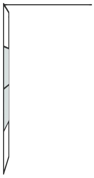 Sprchová zástěna walk-in černá 80x195 cm napůl mléčné ESG sklo 152125