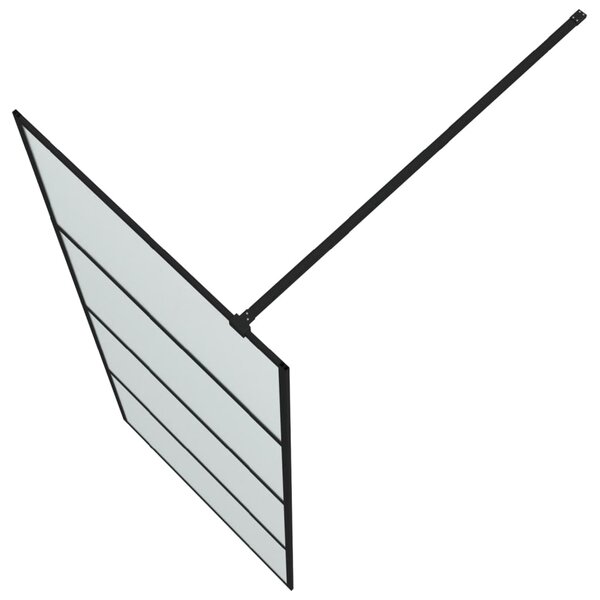 Sprchová zástěna walk-in černá 80 x 195 cm mléčné ESG sklo 152130
