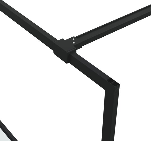 Sprchová zástěna walk-in černá 115x195 cm napůl mléčné ESG sklo 152128