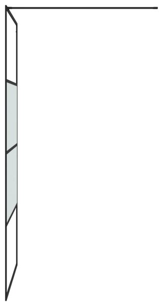 Sprchová zástěna walk-in černá 100x195 cm napůl mléčné ESG sklo 152127