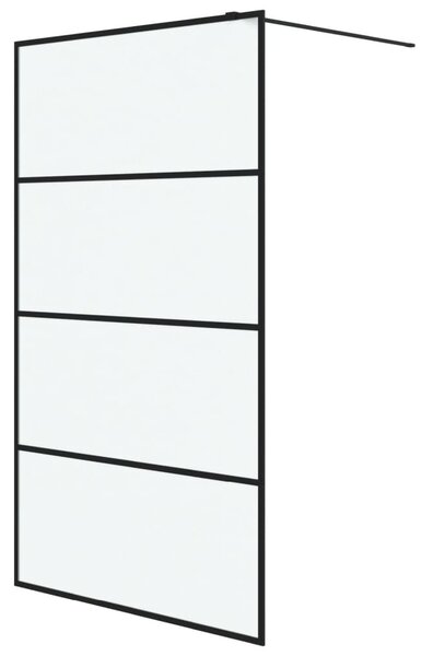 Sprchová zástěna walk-in černá 115 x 195 cm mléčné ESG sklo 152133