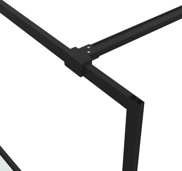 Sprchová zástěna walk-in černá 100x195 cm napůl mléčné ESG sklo 152127