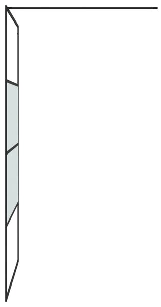 Sprchová zástěna walk-in černá 115x195 cm napůl mléčné ESG sklo 152128