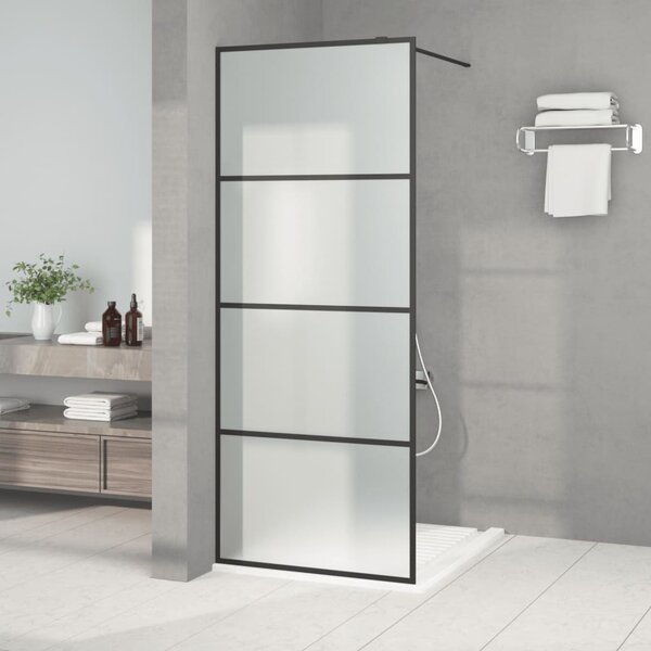 Sprchová zástěna walk-in černá 80 x 195 cm mléčné ESG sklo 152130