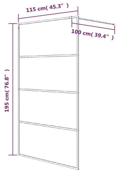 Sprchová zástěna walk-in bílá 115 x 195 cm čiré ESG sklo 152143