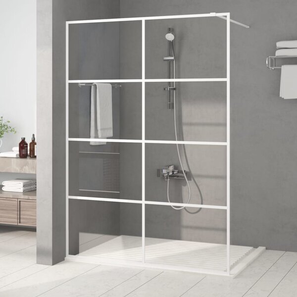 Sprchová zástěna walk-in bílá 140 x 195 cm čiré ESG sklo 152144