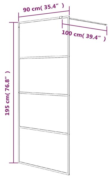 Sprchová zástěna walk-in bílá 90 x 195 cm čiré ESG sklo 152141