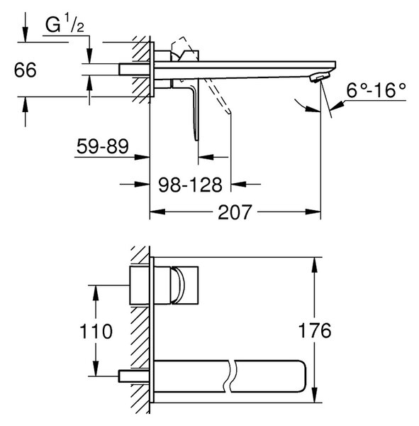 GROHE Lineare - Umyvadlová dvouotvorová baterie, velikost L, Chrom 23444001