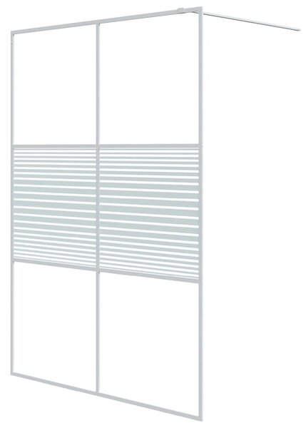 Sprchová zástěna walk-in bílá 140 x 195 cm čiré ESG sklo 152154