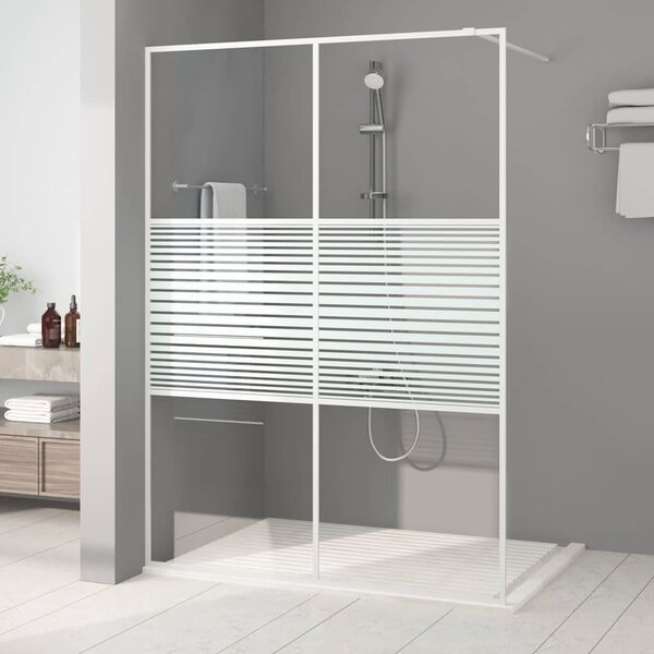 Sprchová zástěna walk-in bílá 140 x 195 cm čiré ESG sklo 152154