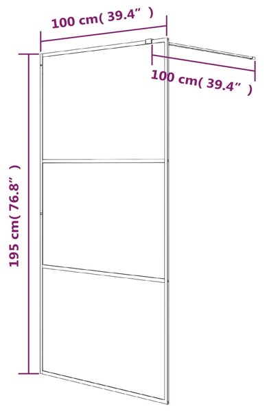 Sprchová zástěna walk-in černá 100 x 195 cm čiré ESG sklo 152147