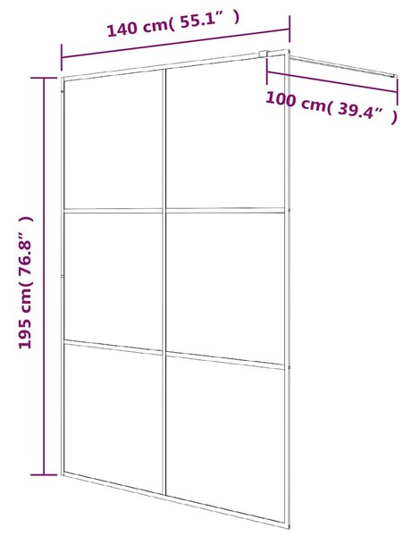 Sprchová zástěna walk-in bílá 140 x 195 cm čiré ESG sklo 152154
