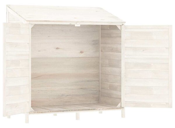 Zahradní kůlna bílá 102 x 52 x 112 cm masivní jedlové dřevo 152183