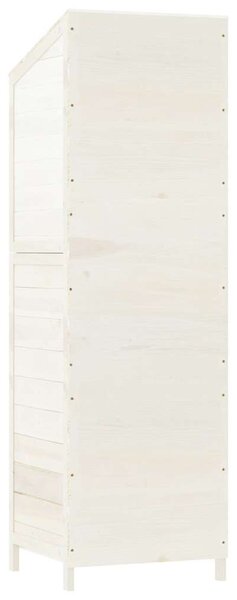 Zahradní kůlna bílá 55 x 52 x 174,5 cm masivní jedlové dřevo 152187