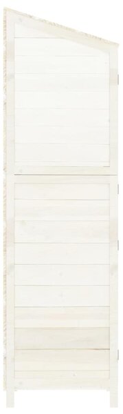 Zahradní kůlna bílá 102 x 52 x 174,5 cm masivní jedlové dřevo 152191