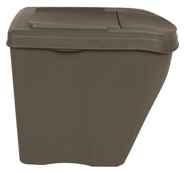 Stohovatelné koše na odpadky 3 ks šedé 75 l polypropylen 152198