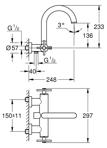 GROHE Atrio - Umyvadlová baterie, DN 15, Chrom 25010003