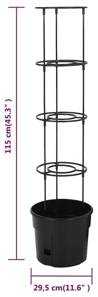 Truhlík na pěstování rajčat antracit Ø 29,5x115 cm polypropylen 152209