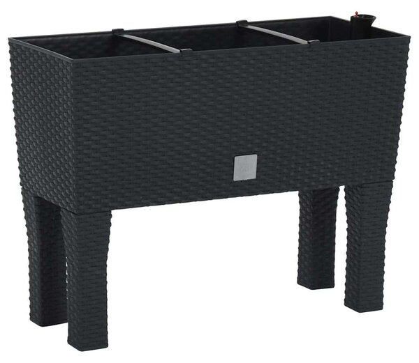 Vyvýšený záhon antracitový 60 x 25 x 46 cm PP ratan 152208