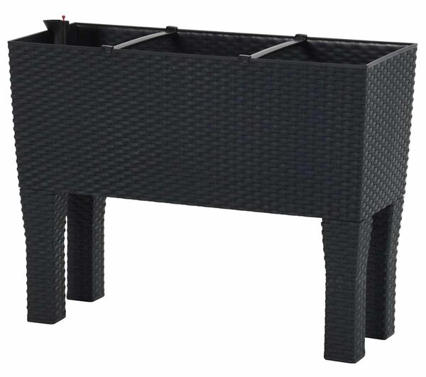 Vyvýšený záhon antracitový 60 x 25 x 46 cm PP ratan 152208