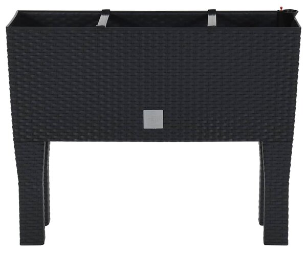 Vyvýšený záhon antracitový 60 x 25 x 46 cm PP ratan 152208