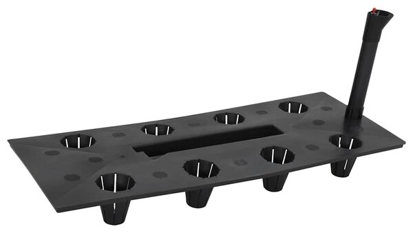 Vyvýšený záhon antracitový 60 x 25 x 46 cm PP ratan 152208