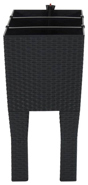 Vyvýšený záhon antracitový 60 x 25 x 46 cm PP ratan 152208