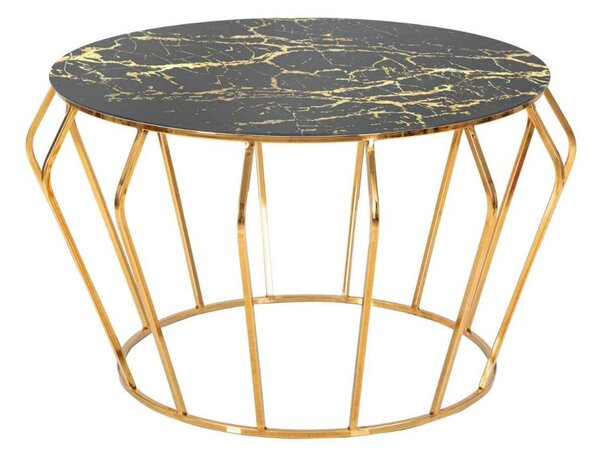 Designový konferenční stolek Addolorata 78 cm černý / zlatý