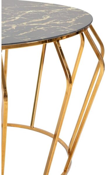 Designový konferenční stolek Addolorata 78 cm černý / zlatý