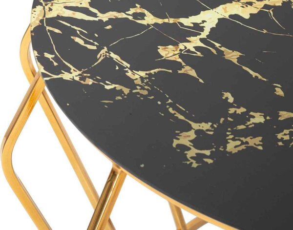 Designový konferenční stolek Addolorata 78 cm černý / zlatý
