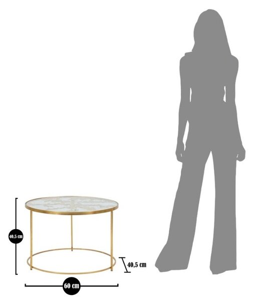 Designový konferenční stolek Jahmisey 60 cm zlatý