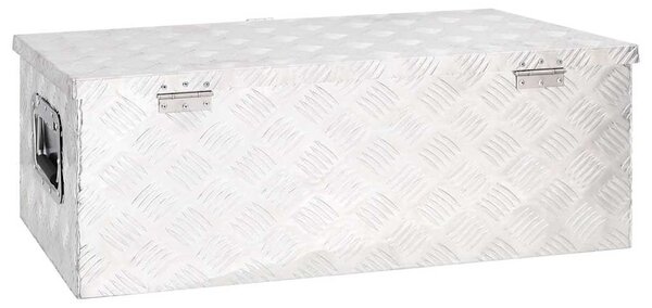 Úložný box stříbrný 80 x 39 x 30 cm hliník 152252