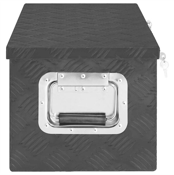 Úložný box černý 70 x 31 x 27 cm hliník 152251