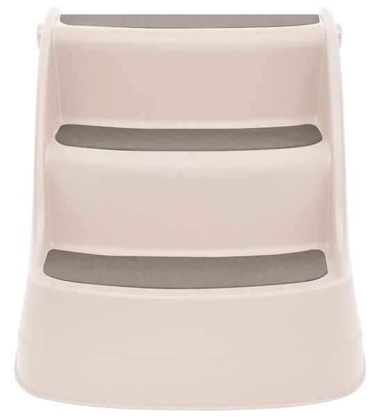 Skládací 3stupňové schůdky pro psy krémové 50x38x38 cm plast 152233