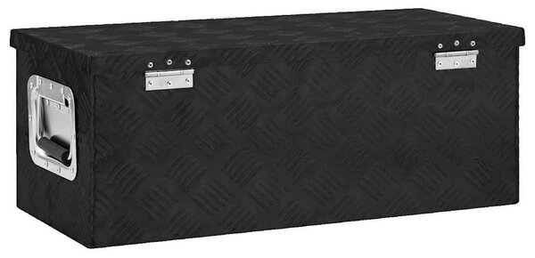 Úložný box černý 70 x 31 x 27 cm hliník 152251