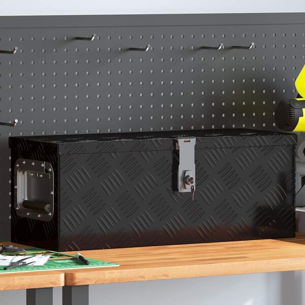 Úložný box černý 60 x 23,5 x 23 cm hliník 152249